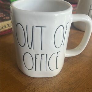 Rae Dunn White Office Mug with Minimalist Design